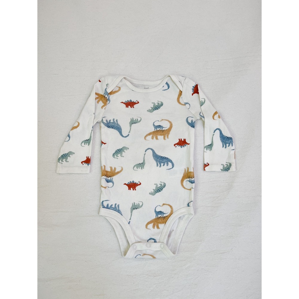 Just One You by Carters Baby Boy Dinosaur Long Sleeve Bodysuit 9M 100% Cotton